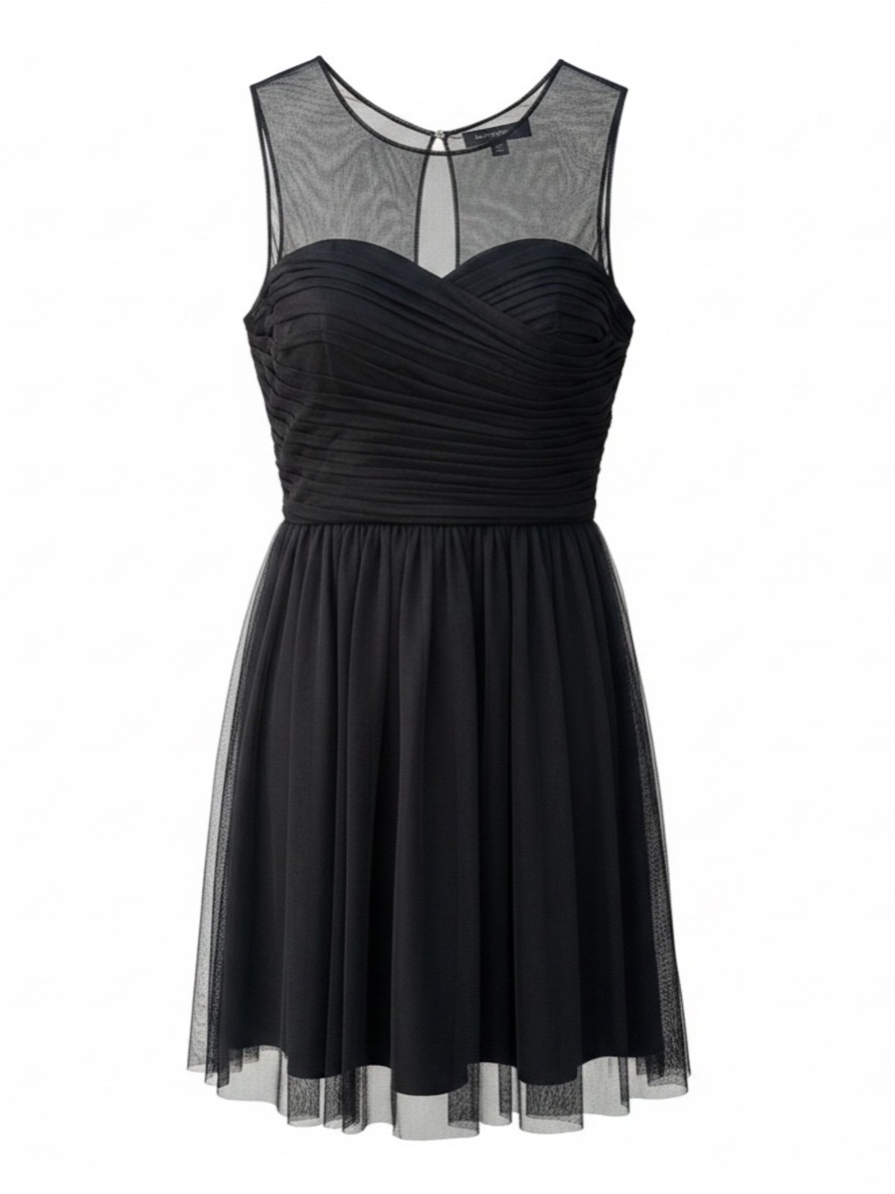 Wtoo Black Sleeveless Mesh Illusion Midi Dress‎
